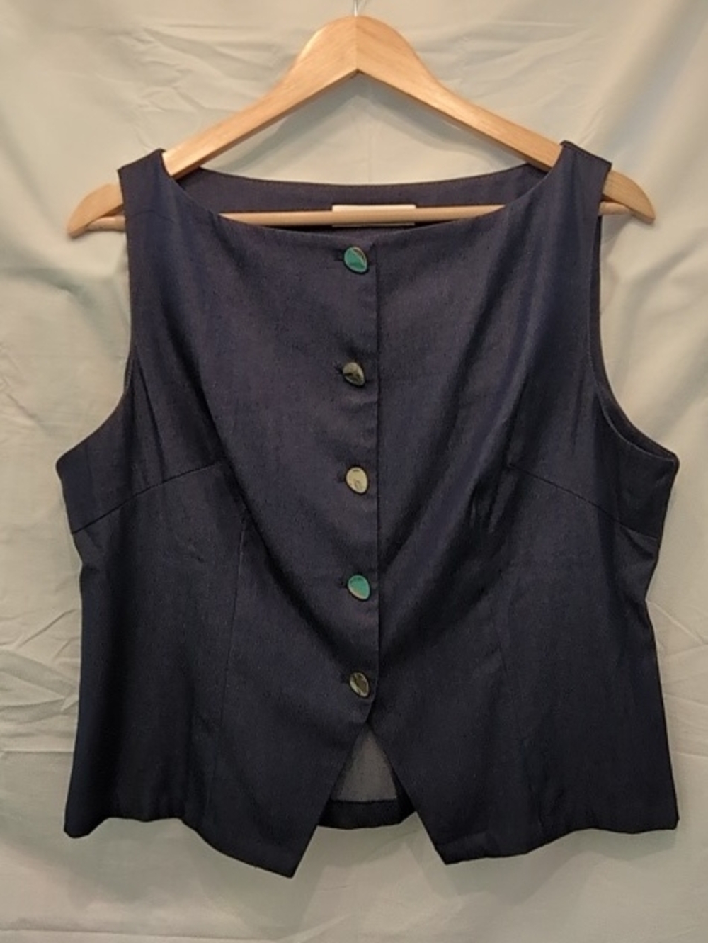 Commense Navy Sleeveless Button-Front Vest